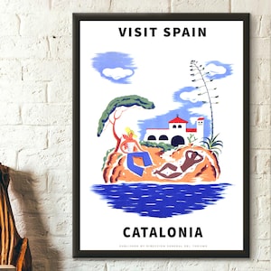 Póster de arte mural "Visita España" - Impresión de viaje a Cataluña y la Costa Brava para decorar el salón.