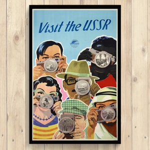 Visita la URSS Impresión 1955 - Póster de viaje vintage Decoración de viaje Póster soviético Arte soviético Póster de la URSS Rusia vintage Impresión rusa Idea de regalo