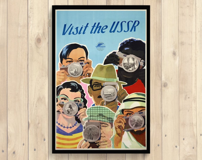 Visit The USSR Print 1955 - Vintage Travel Poster Travel Decor Soviet Poster Soviet Art Ussr Poster Vintage Russia Russian Print Gift Idea