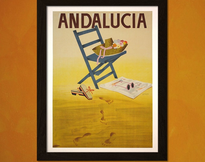 Spain Travel Print - Vintage Travel Poster Andalusia Poster Travel Wall Art Spanish Print  Andalusia Poster Birthday Gift Idea Travel Decor