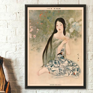 Kaburagi Kiyokata Artwork 1921 - Japan Wall Art Ukiyo-e Poster Japanese Art Japanese Wall Art Kiyokata Poster - Living Room Prints Wall Art