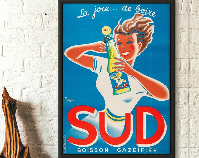 Premium Quality Poster: Vintage Sparkling Water Print Vintage Food Poster Kitchen Wall Art Kitchen Decor Kitchen Poster  Art Reproduction