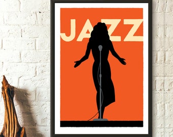 Jazz Poster - Jazz Print - Music Poster Trumpet Poster Wall Art