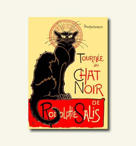 Le Chat Noir Poster 16 Rodolphe Salis Bohemian Poster Art Etsy