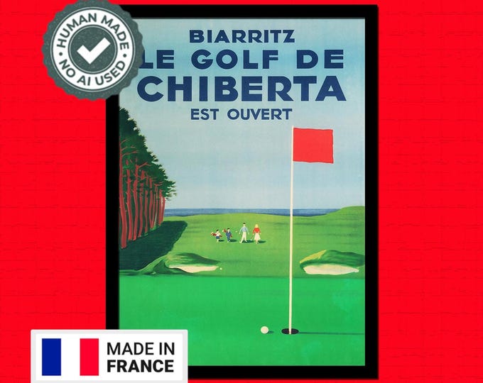 Biarritz Travel Prints France Travel Poster Travel Golf Poster French Prints Biarritz Poster Biarritz Prints t House Warming