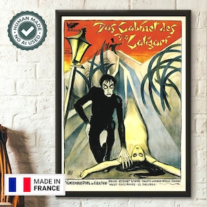 Póster de calidad superior: El gabinete del doctor Caligari, póster de película retro de 1920, impresión de película antigua, decoración de cine