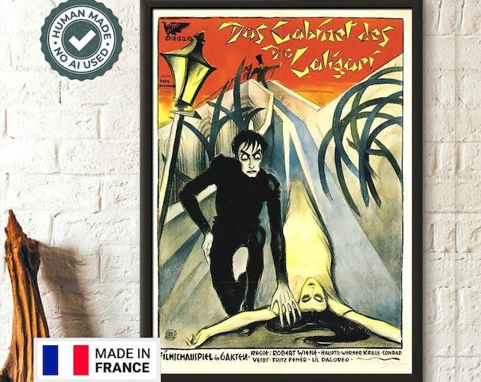 Premium Quality Poster: The Cabinet of Dr Caligari 1920 Retro Movie Poster Old Movie Print Theater Decor