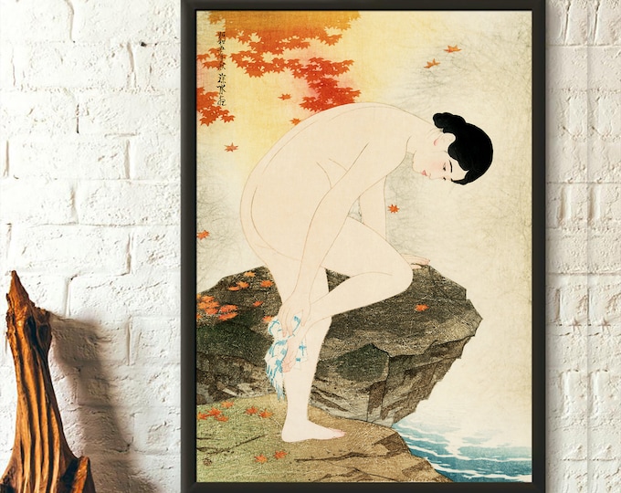 Japan Art Poster The Fragrance of a Bath by Ito Shinsui  Ukiyo-e Wall Art Premium Quality Shinsui Print