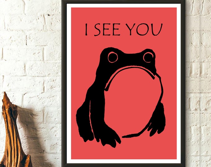 Frog Wall Art Poster for Kids Room  Premium Quality Childrens Decor