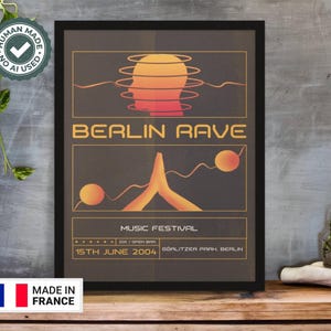 Berlin Techno Rave Poster Premium-Qualität TransElectro Musikwand-Kunst-Reproduktion