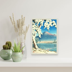 Póster de calidad superior: Despeje después de una nevada en el monte Fuji de Kawase Hasui Impresión japonesa Póster Ukiyo-e Arte mural japonés Decoración japonesa