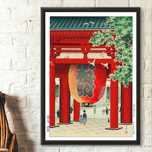 Wall Art Nio Gate en Asakusa Kannon 1934 - Tsuchiya Koitsu Impresión Ukiyoe Cartel Período Edo Impresión japonesa Koitsu Cartel Japón Arte de la pared