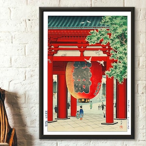 Nio Gate at Asakusa Kannon 1934 - Tsuchiya Koitsu Print Ukiyoe Poster Edo Period Japanese Print Koitsu Poster Japan Wall Art