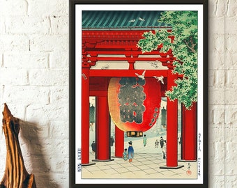 Porte de Nio à Asakusa Kannon 1934 - Affiche ukiyoe imprimée Tsuchiya Koitsu, affiche ukiyoe, impression japonaise de l'époque Edo, affiche koitsu japonaise Art mural