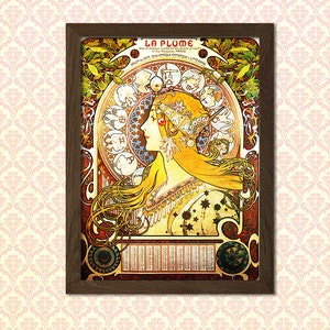 Impreso en papel mate - Póster Art Nouveau de Alphonse Mucha Impresión de Alphonse Mucha Póster Art Nouveau Mucha Decoración romántica t
