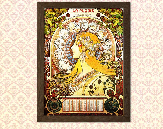 Printed on Matte Paper - Alphonse Mucha Poster Art Nouveau Print Alphonse Mucha Print Art Nouveau Poster Mucha Romantic Decor t