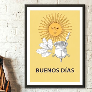 Wand Kunst Yerba Mate Poster Geschenk für Mate-Liebhaber Yerba Mate Druck Argentinien Poster Küche Dekor Küche Design Küchenposter