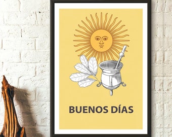 Yerba Mate Poster – Geschenk für Mate-Liebhaber – Yerba Mate Print – Argentinien Poster – Küchendekoration, Küchendesign, Küchenposter