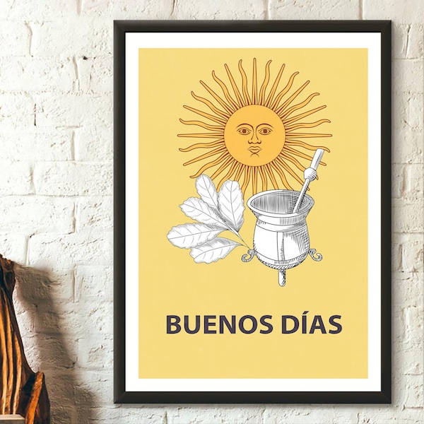 Yerba Mate Poster – Geschenk für Mate-Liebhaber – Yerba Mate Print – Argentinien Poster – Küchendekoration, Küchendesign, Küchenposter