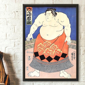 Sumo Ringer Kunst Poster Utagawa Kuniyoshi Ukiyo-e Print Premium Japanische Wandkunst