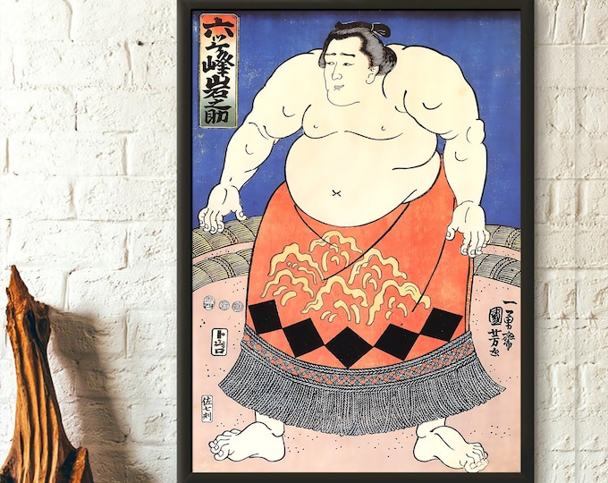Sumo Wrestler Art Poster Utagawa Kuniyoshi Ukiyo-e Print Premium Japanese Wall Art