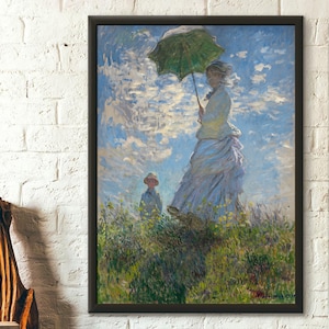 Póster de calidad superior: Madame Monet y su hijo 1875 Impresión artística de Claude Monet Impresión de bellas artes Póster de Monet Arte impresionista Arte mural de Monet