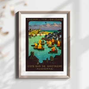 Póster de viaje de Saint-Malo, impresión artística de pared premium, decoración francesa de Bretaña