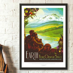 Visit the Earth Sci-fi Prints Space Poster Futur Nasa - Vintage Sci-fi Poster Kepler Poster Iconic Poster Housewrming Gift Idea Birthday