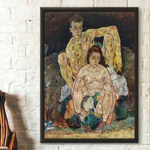 Stampa artistica da parete della famiglia di Egon Schiele, poster di belle arti di alta qualità, regalo di compleanno unico