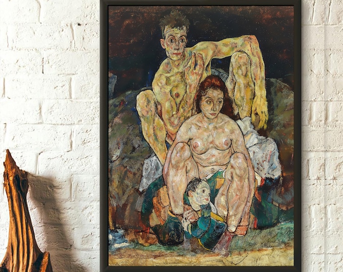 Egon Schiele Family Wall Art Print  Premium Fine Art Poster  Unique Birthday Gift