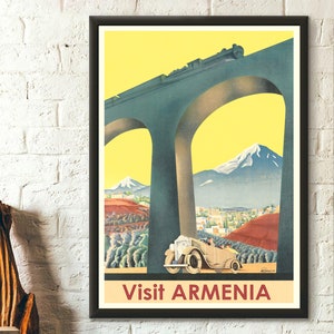 Póster vintage de visita a Armenia, impresión artística de pared de primera calidad, regalo único de Armenia