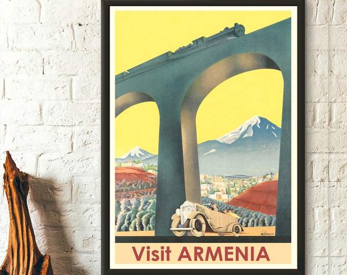 Vintage Armenia Travel Poster: Restored Wall Art Print