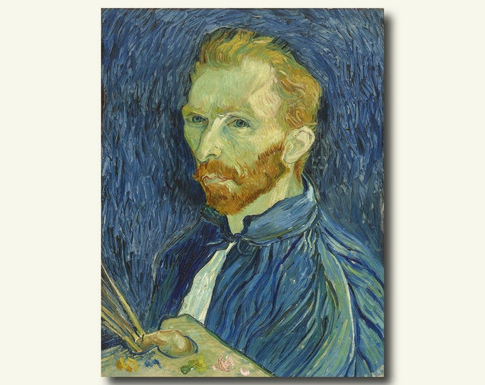 Vincent Van Gogh 1889 Self Portrait Print  Art Reproduction Poster  Unique Home Decor Gift Idea