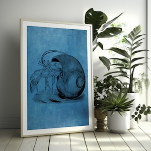 Póster de calidad superior: arte de pared Caracol marino Hermoso póster de vida marina Arte de pared marino Cree su propio conjunto en nuestra tienda Arte de pared