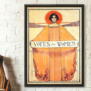 Póster feminista de arte mural: Votos para las mujeres Póster feminista Reproducción de arte de inauguración de la casa