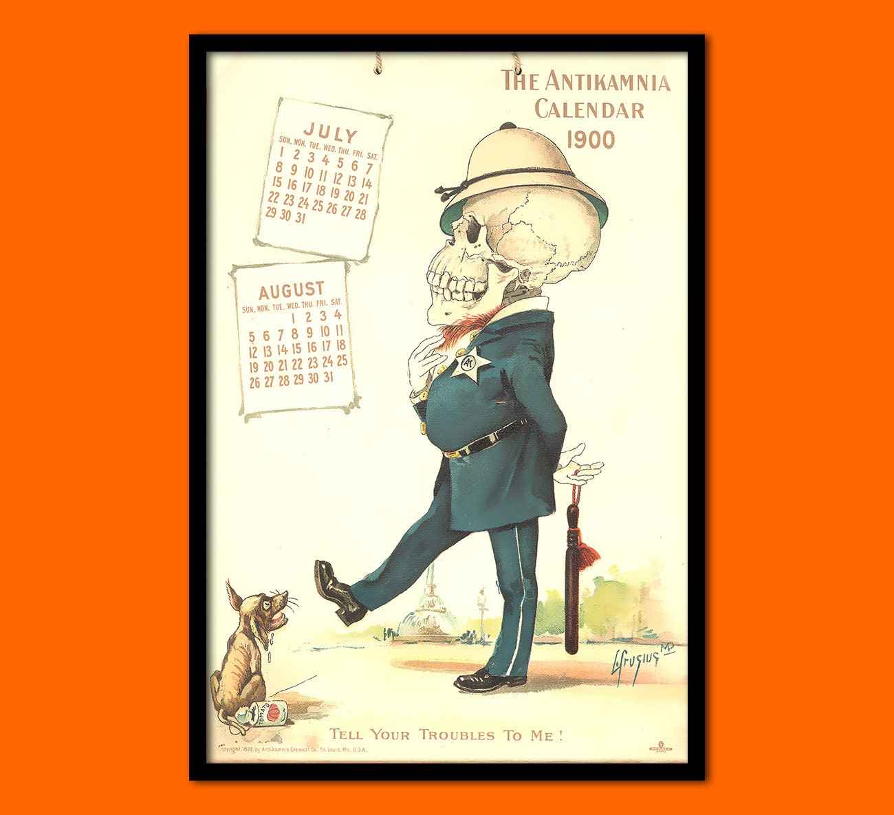 Antikamnia Calendar 1900 Medical Decor Anatomical Print Etsy