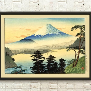 Berg Fuji vom Lake Motosu- Takahashi Druck Edo-Periode Japanischer Druck Koitsu Hiroaki Poster Japan Wand Kunst Hiroaki Japanische Kunst Japan Kunst