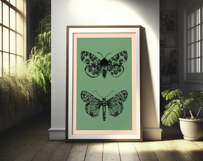 Butterfly Botanical Wall Art Print - Premium Quality Floral Illustration Decor