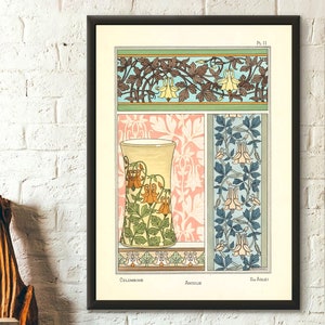 Eugène Grasset 1898 Blumen Illustration Poster Druck Premium Qualität Kunst Dekor