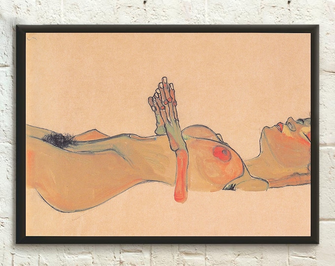 Premium Quality Poster: Egon Schiele Print Dead Girl 1910 Schiele Poster Giclee Print Schiele Poster Nude Poster Schiele Wall Art