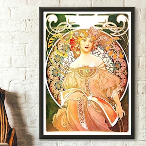 Alphonse Mucha Réverie 1897 Poster Premium Qualität Kunstdruck