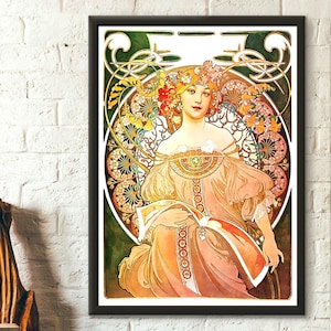 Alphonse Mucha Print Art Nouveau Print "Réverie" 1897 - Alphonse Mucha Print Art Nouveau Poster Mucha Reproduction Birthday Gift Idea