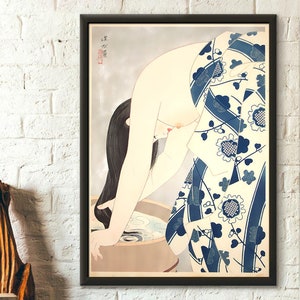 Japan Art - Washing the Hair 1953 - Ito Shinsui Print Ukiyo-e Poster Japan Wall Art Shinsui Poster Japanese Wall Art - Living Room Prints