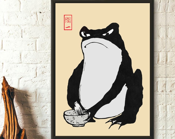 Frog Wall Art Print - Premium Japanese Art Reproduction for Unique Home Décor