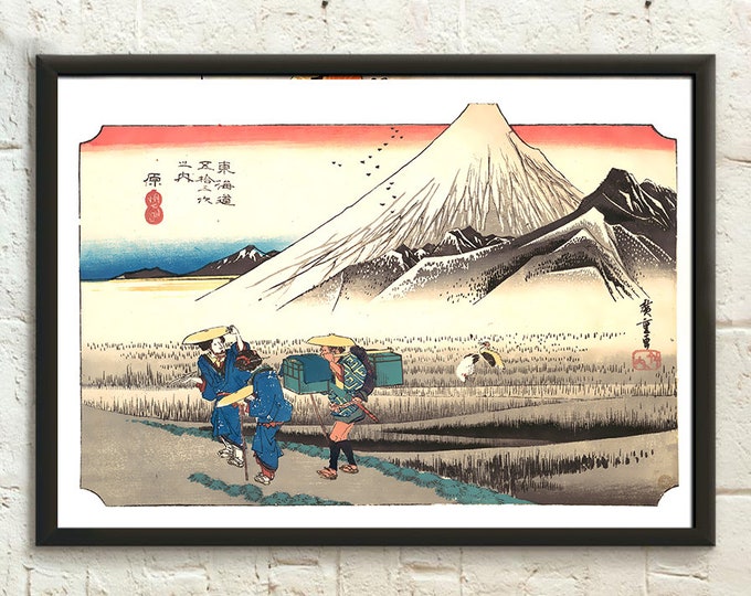 Mount Fuji in the Morning 1833 - Utagawa Hiroshige Poster Ukiyo-e Poster Japanese Art Hiroshige Print Japanese Art Fuji Poster Wall Art
