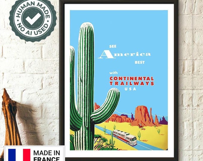 Arizona Travel Poster Wall Art Print for Home Décor  Housewarming Gift