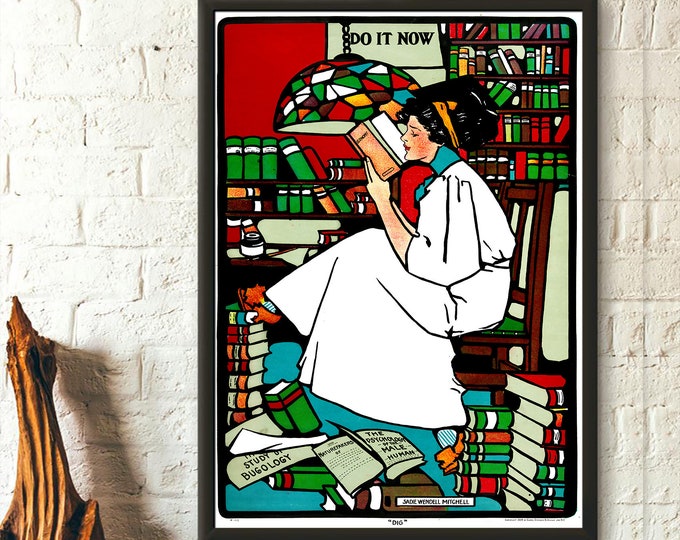 Sadie Wendell Mitchell Girls Will Be Girls 1909 Print  Do It Now Poster  Cosy Romantic Wall Art