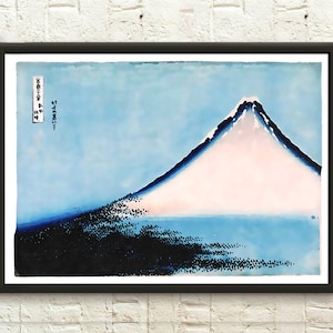 Impresión artística del Monte Fuji azul de Hokusai, póster japonés, reproducción artística