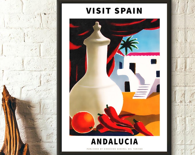 Premium Quality Poster: Wall Art Spain Travel Poster Andalucia Travel Poster Wall Art