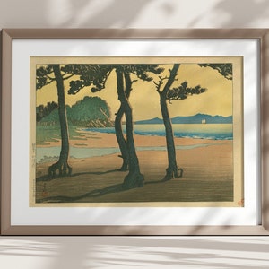 Arte da parete del villaggio di Kazusa - Stampa Kawase Hasui Ukiyo-e - Poster d'arte giapponese Decorazione vintage della provincia di Hizen